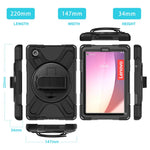 For Lenovo Tab M8 (4th Gen) 2024 TB-301XU / M8 (4th Gen) 2023 TB-300FU Kickstand PC + Silicone Tablet Case with Hand Strap