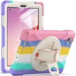 For Lenovo Tab M8 (4th Gen) 2024 TB-301XU / M8 (4th Gen) 2023 TB-300FU Kickstand PC + Silicone Tablet Case with Hand Strap