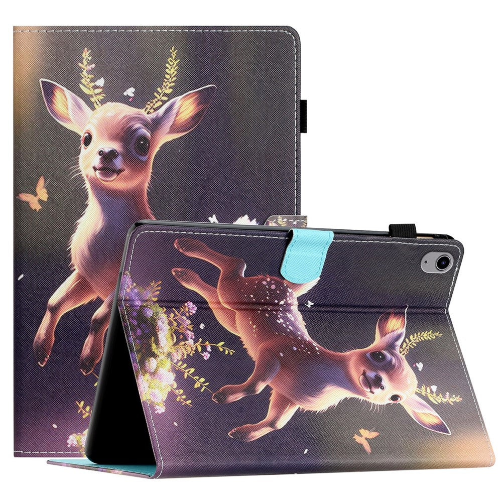 Anti-Drop Tablet Case for iPad (2025) / 10.9 (2022) PU Leather Folio Flip Cover Pattern Printing Shockproof Case