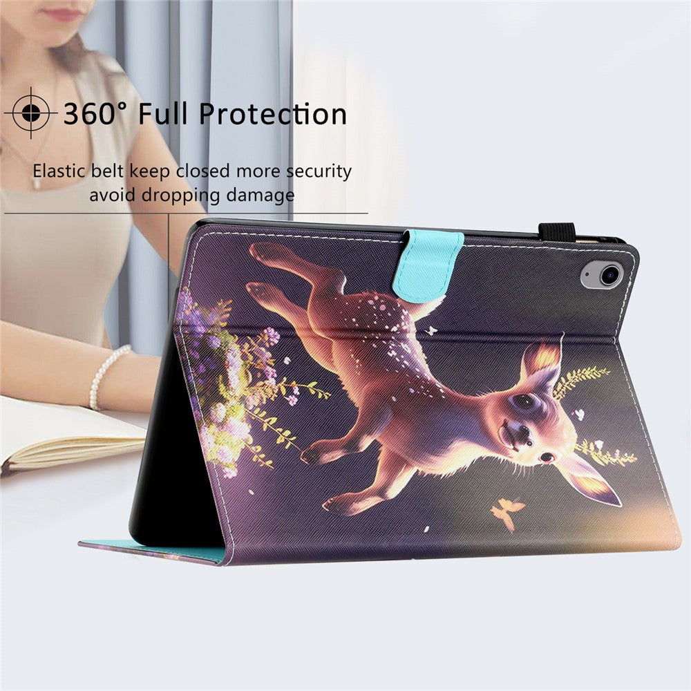 Anti-Drop Tablet Case for iPad (2025) / 10.9 (2022) PU Leather Folio Flip Cover Pattern Printing Shockproof Case