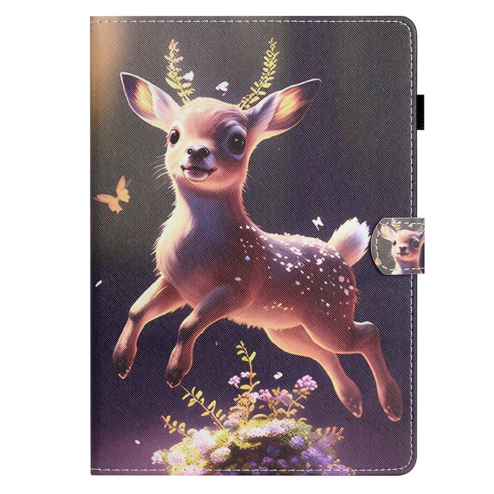 Anti-Drop Tablet Case for iPad (2025) / 10.9 (2022) PU Leather Folio Flip Cover Pattern Printing Shockproof Case