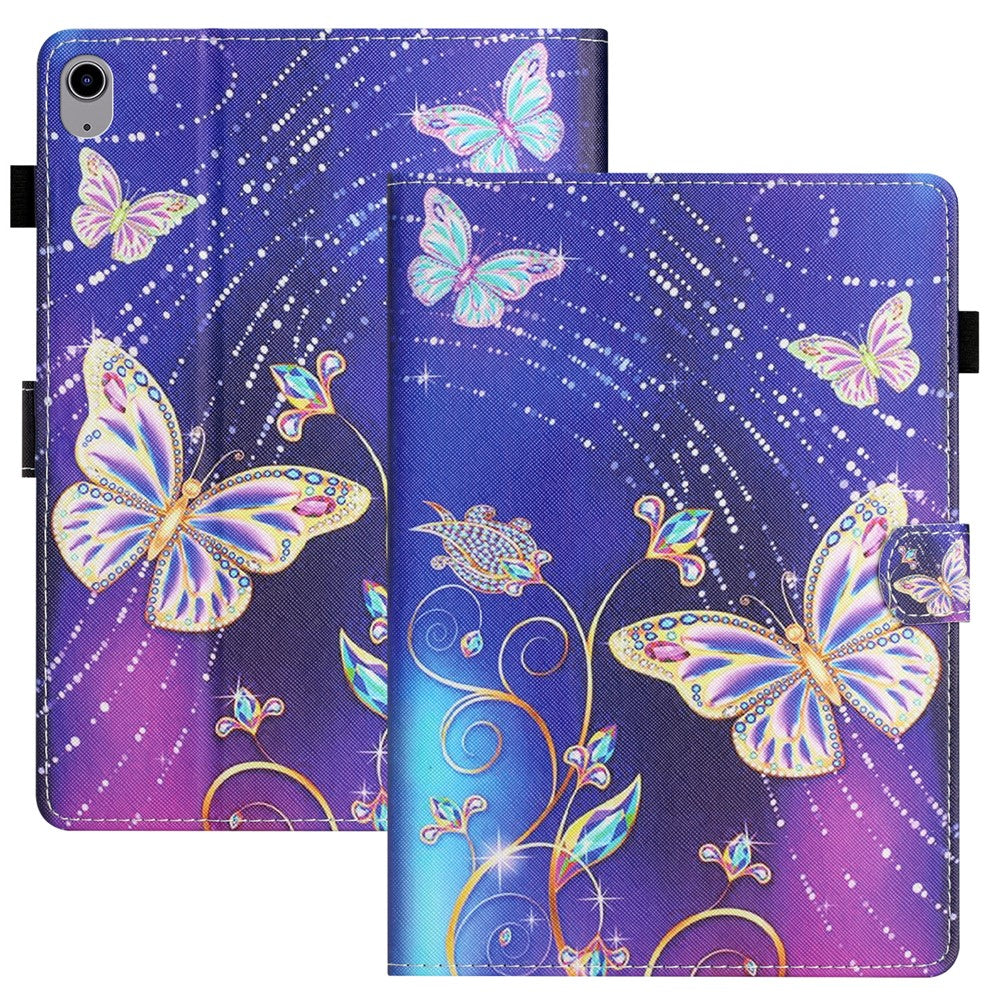 Anti-Drop Tablet Case for iPad (2025) / 10.9 (2022) PU Leather Folio Flip Cover Pattern Printing Shockproof Case