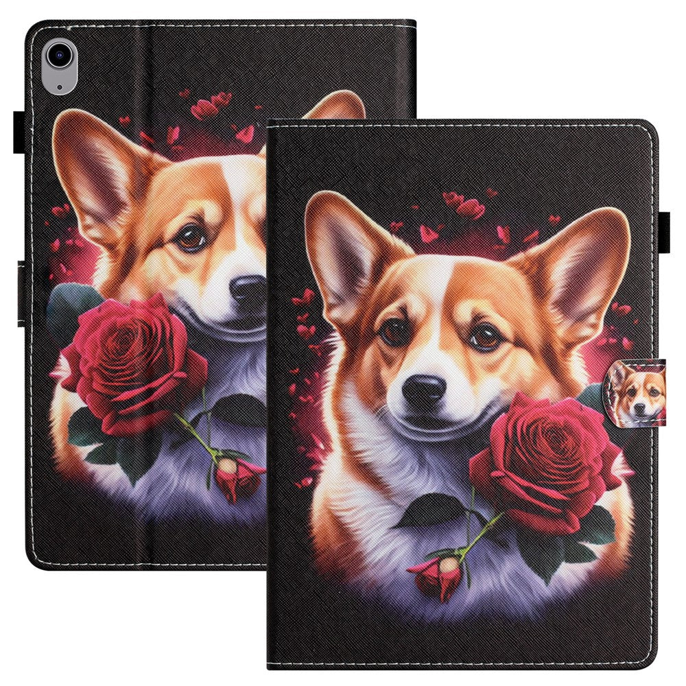 Anti-Drop Tablet Case for iPad (2025) / 10.9 (2022) PU Leather Folio Flip Cover Pattern Printing Shockproof Case