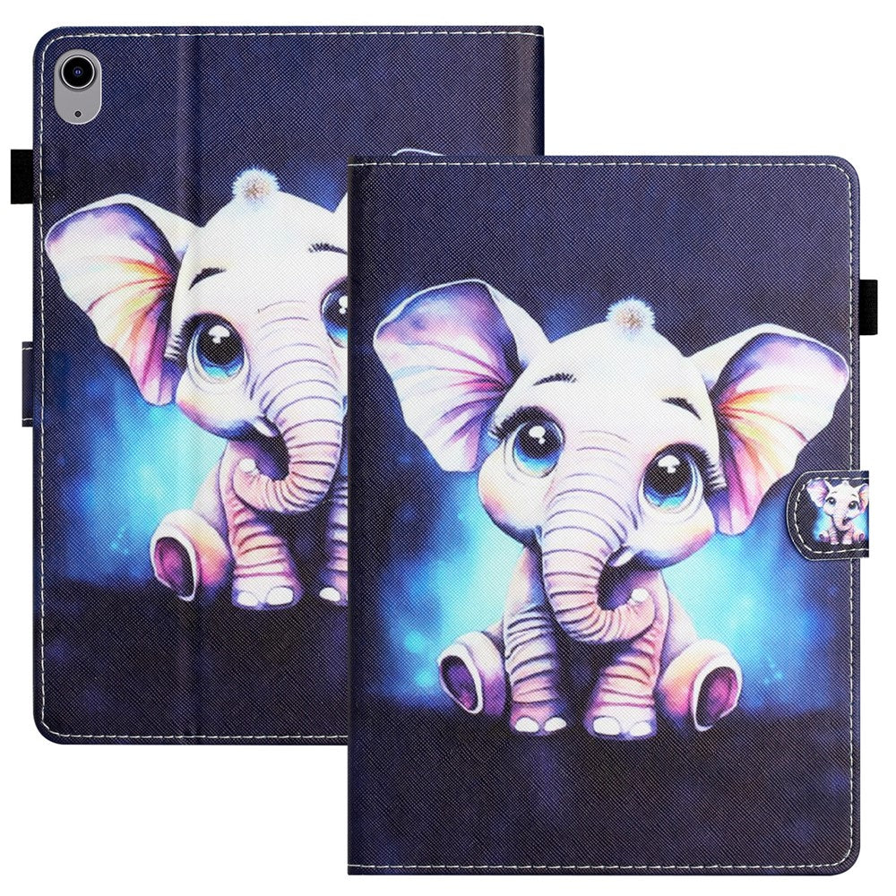 Anti-Drop Tablet Case for iPad (2025) / 10.9 (2022) PU Leather Folio Flip Cover Pattern Printing Shockproof Case