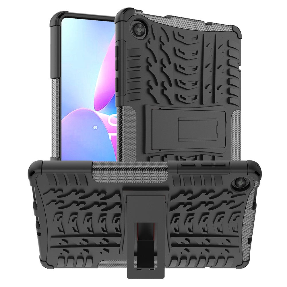 Lenovo Tab M8 (4. generation) 2024 TB-301XU / M8 (4. generation) 2023 TB-300FU tabletetui med stativ, dækmønster, TPU- og PC-etui