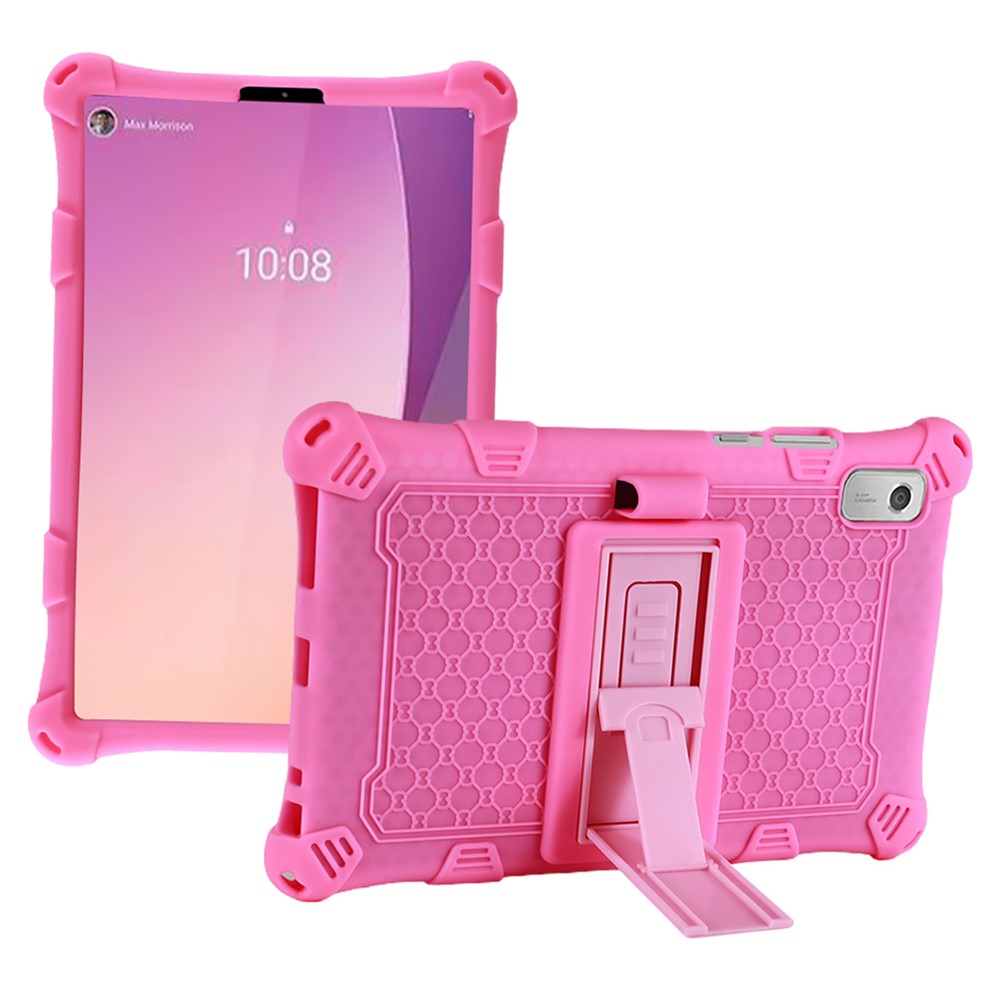 For Lenovo Tab M9 310FU Kickstand Tablet Silicone Case Retro Texture Anti-drop Tablet Cover