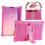 For Lenovo Tab M9 310FU Retro Texture Tablet Silicone Case Kickstand Tablet Cover with Lanyard