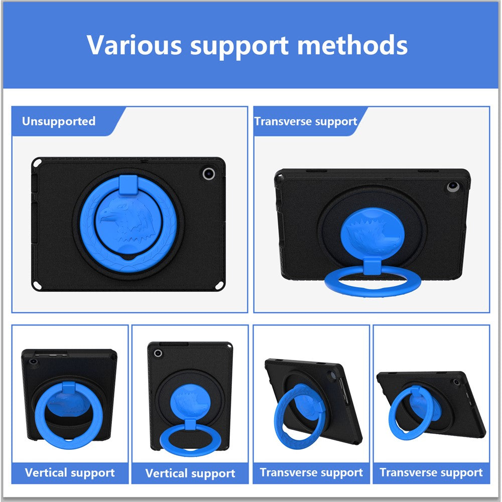 For Lenovo Tab M10 (Gen 3) Hand Grip Kickstand Tablet Case Anti-drop EVA+PC Tablet Cover