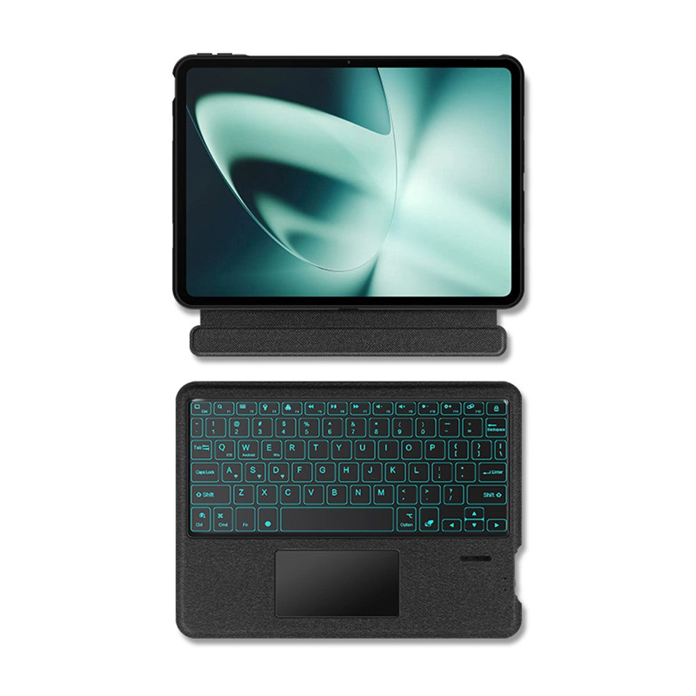 For OnePlus Pad Leather Case + Bluetooth-compatible Keyboard with Backlight Trackpad