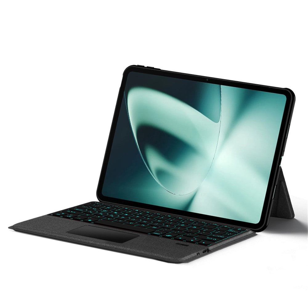 For OnePlus Pad Leather Case + Bluetooth-compatible Keyboard with Backlight Trackpad
