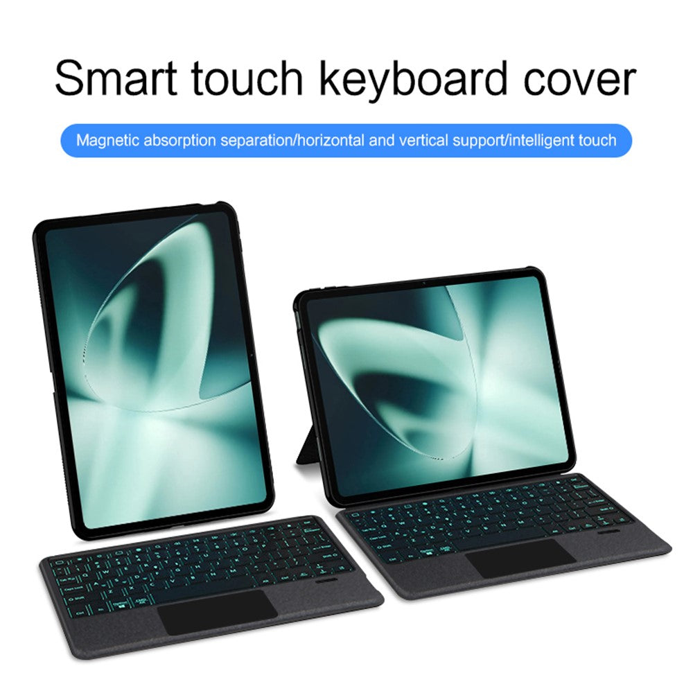 For OnePlus Pad Leather Case + Bluetooth-compatible Keyboard with Backlight Trackpad