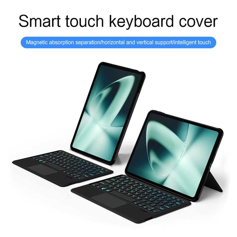 For OnePlus Pad Leather Case + Bluetooth-compatible Keyboard with Backlight Trackpad