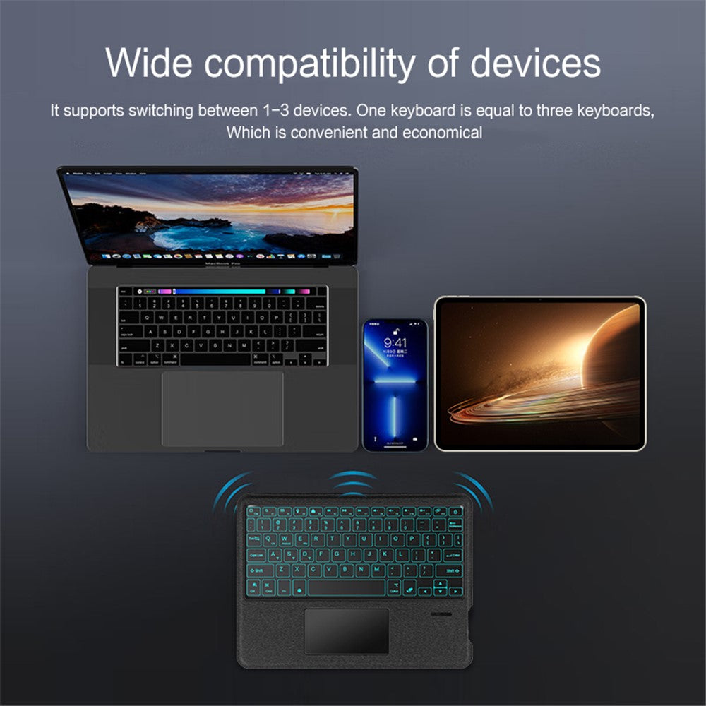 For Oppo Pad 2 Leather Case + Bluetooth-compatible Keyboard with Backlight Trackpad