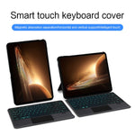 For Oppo Pad 2 Leather Case + Bluetooth-compatible Keyboard with Backlight Trackpad