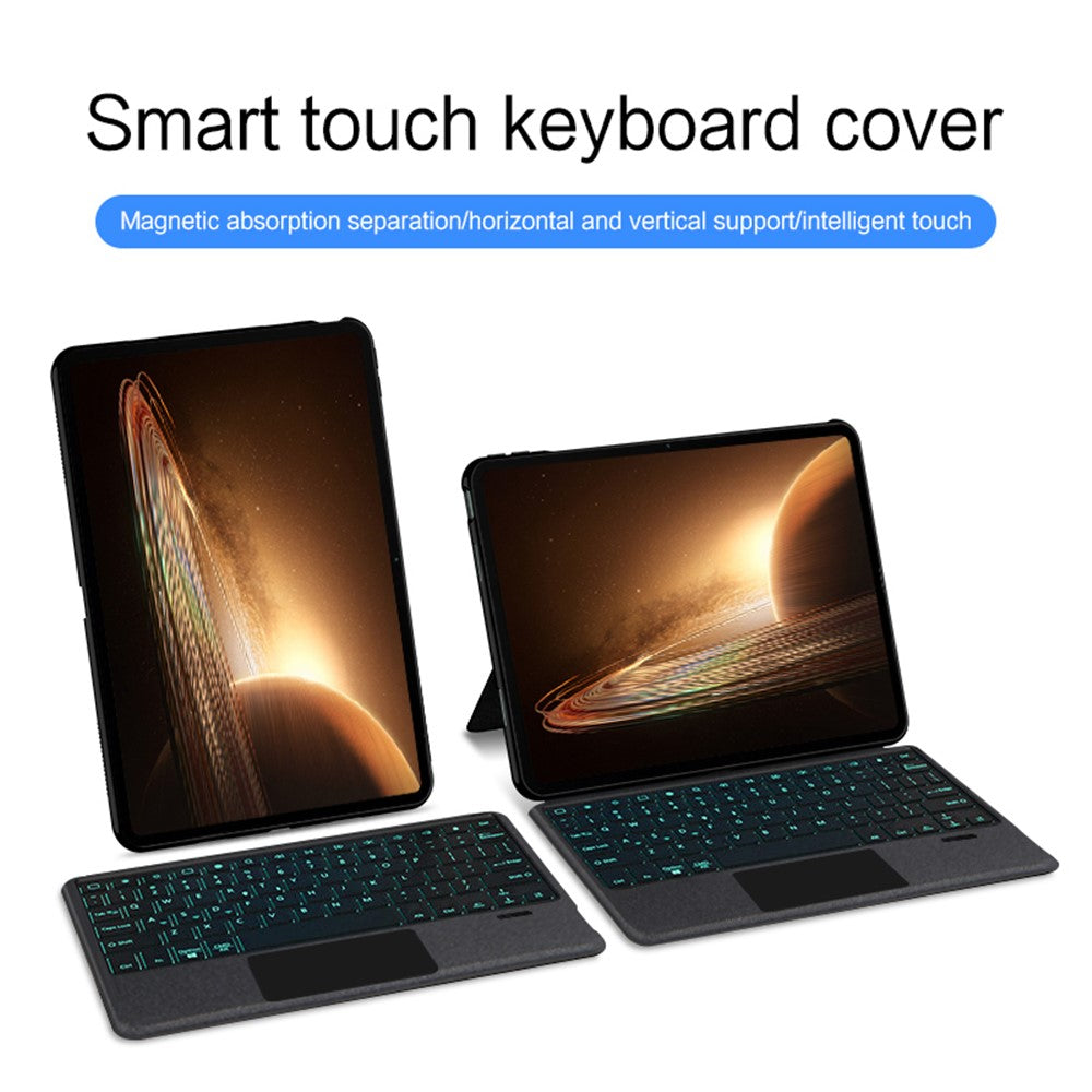 For Oppo Pad 2 Leather Case + Bluetooth-compatible Keyboard with Backlight Trackpad