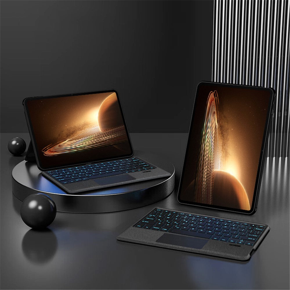 For Oppo Pad 2 Leather Case + Bluetooth-compatible Keyboard with Backlight Trackpad