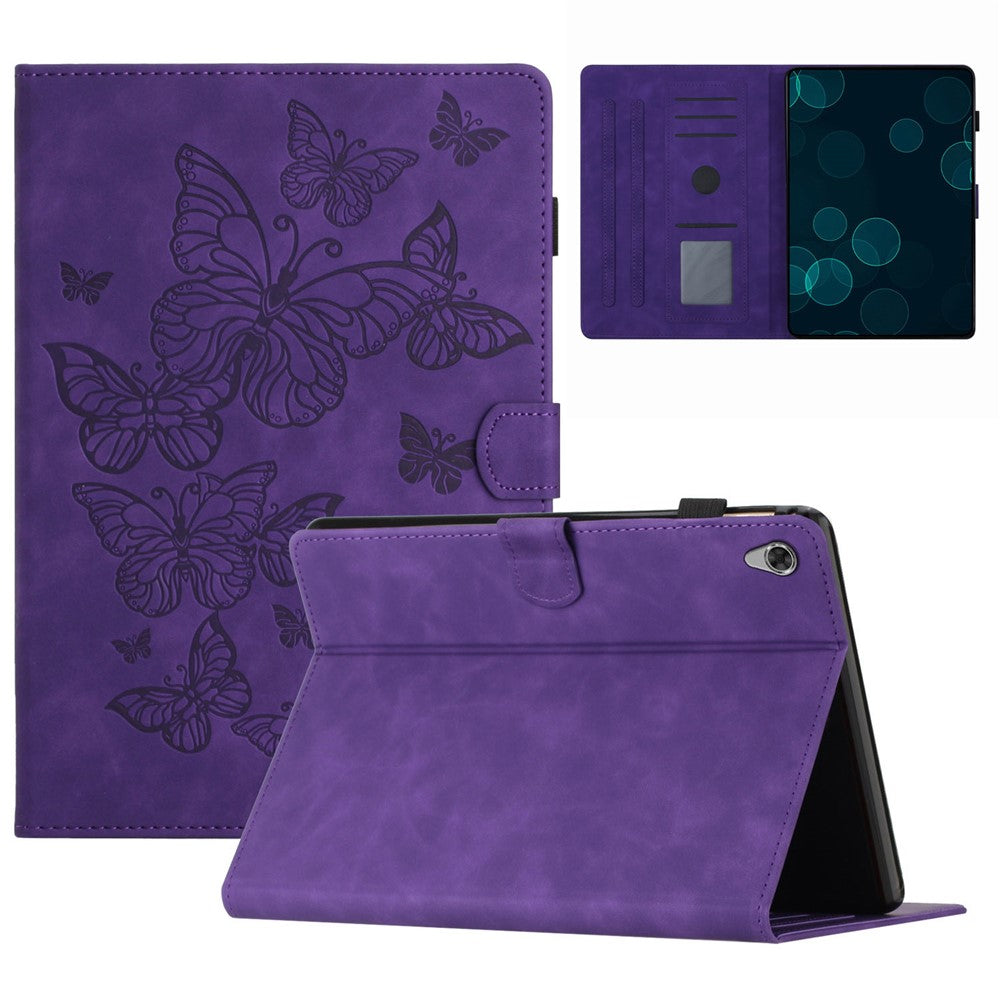 For Lenovo Tab M10 HD Gen 2 X306X Card Holder Tablet Case Imprinted Leather Stand Tablet Cover