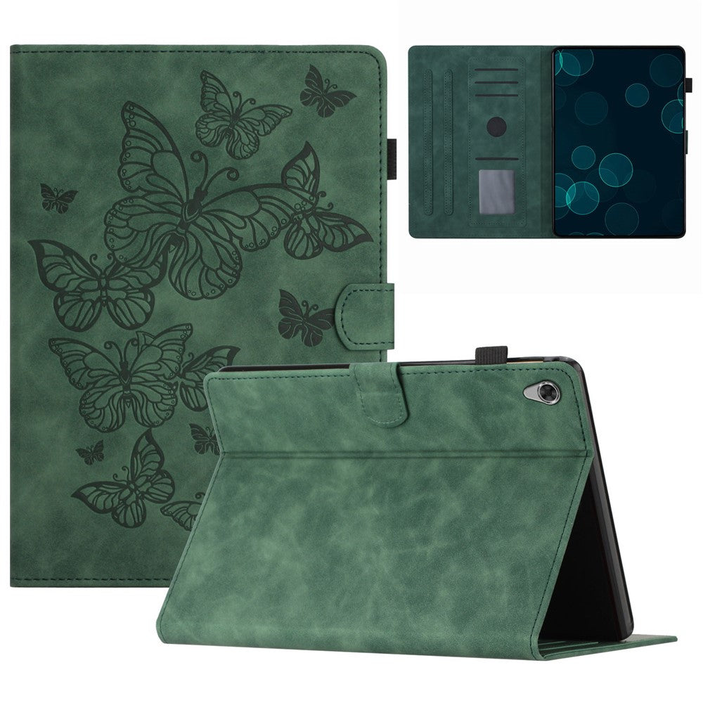 For Lenovo Tab M10 HD Gen 2 X306X Card Holder Tablet Case Imprinted Leather Stand Tablet Cover