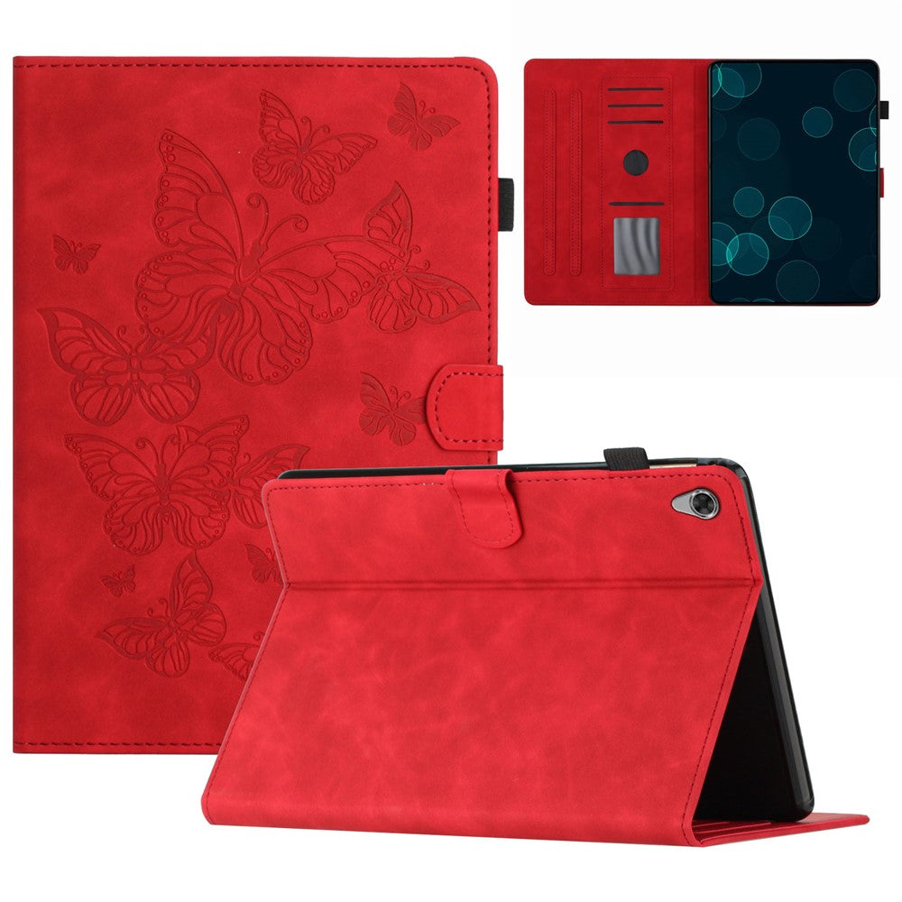 For Lenovo Tab M10 HD Gen 2 X306X Card Holder Tablet Case Imprinted Leather Stand Tablet Cover