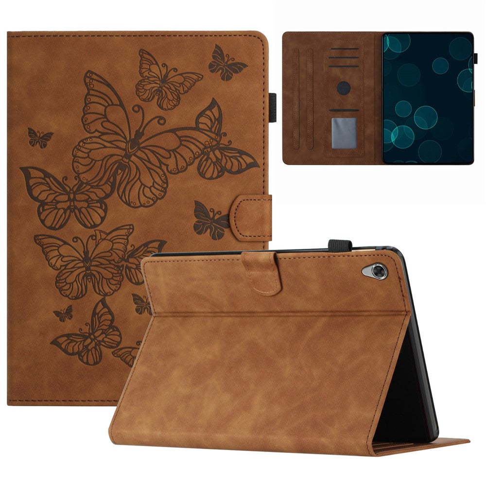 For Lenovo Tab M10 HD Gen 2 X306X Card Holder Tablet Case Imprinted Leather Stand Tablet Cover