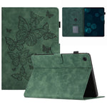 For Lenovo Tab M10 Plus X606F PU Leather Tablet Case Card Slot Stand Imprinted Butterfly Cover
