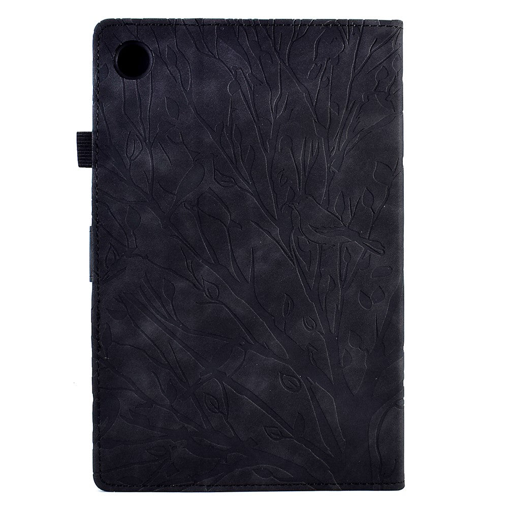 Shockproof Leather Cover for Lenovo Tab M10 Plus TB-X606F Tree Imprinted Tablet Case with Card Slot
