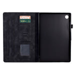 Shockproof Leather Cover for Lenovo Tab M10 Plus TB-X606F Tree Imprinted Tablet Case with Card Slot