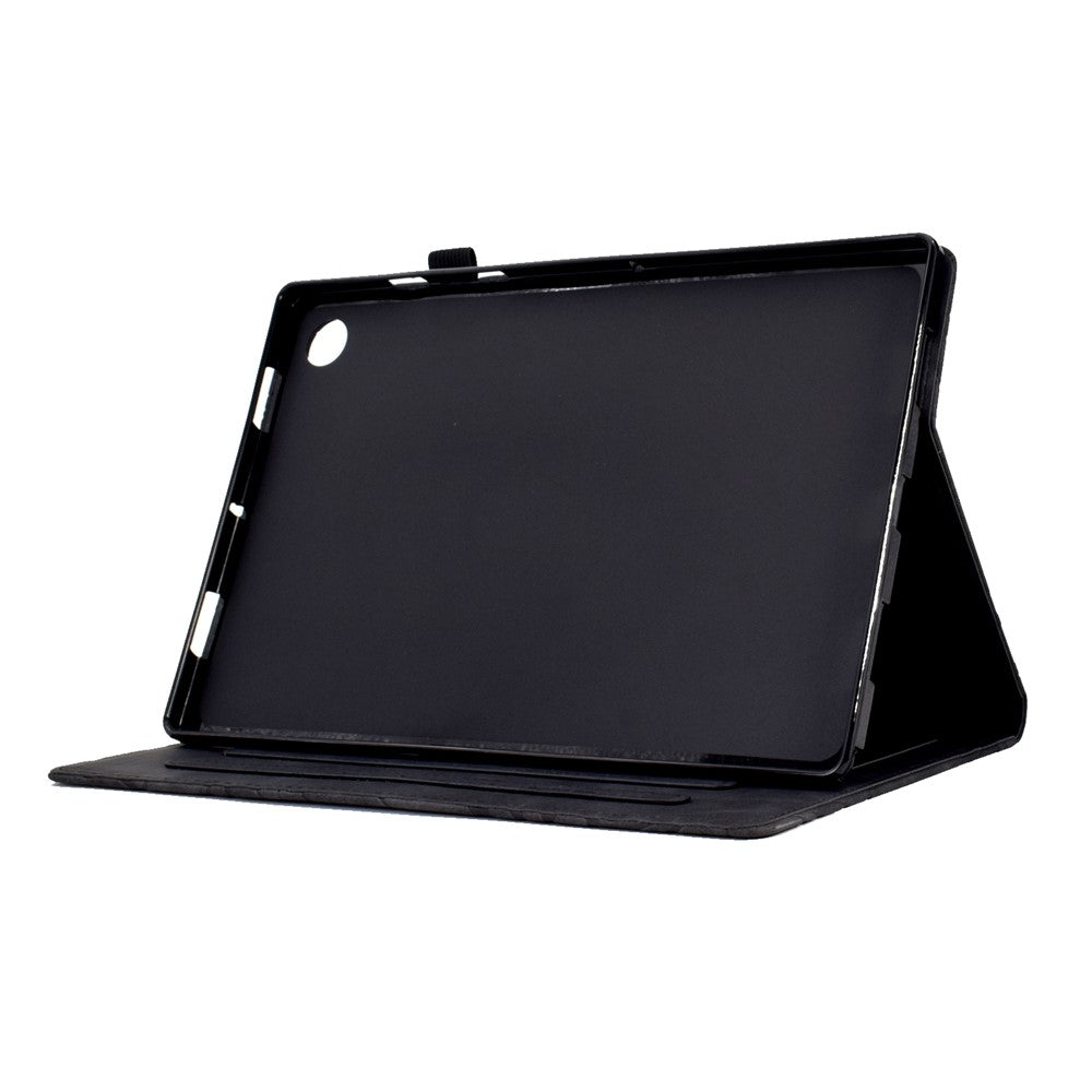 Shockproof Leather Cover for Lenovo Tab M10 Plus TB-X606F Tree Imprinted Tablet Case with Card Slot