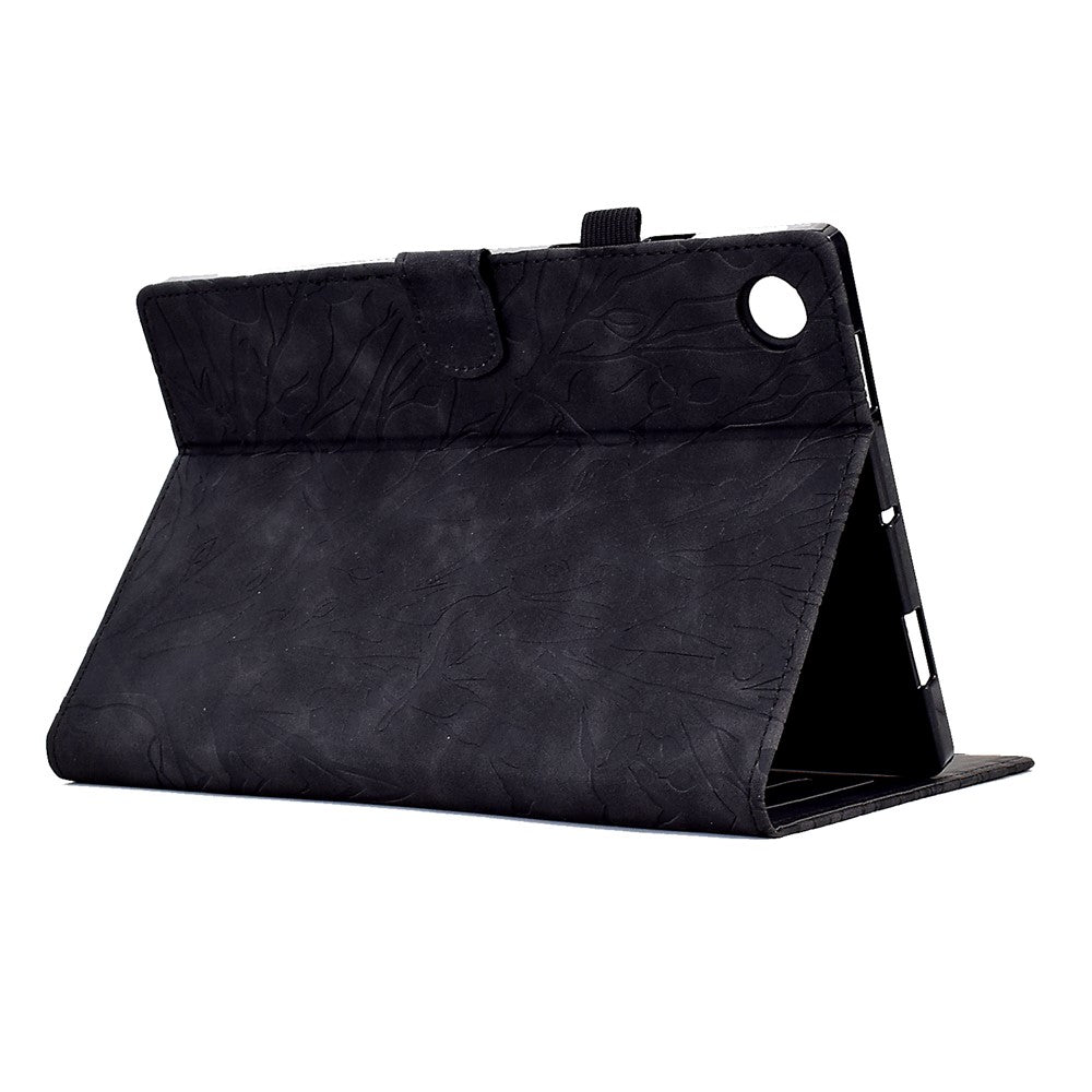 Shockproof Leather Cover for Lenovo Tab M10 Plus TB-X606F Tree Imprinted Tablet Case with Card Slot