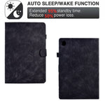 Shockproof Leather Cover for Lenovo Tab M10 Plus TB-X606F Tree Imprinted Tablet Case with Card Slot
