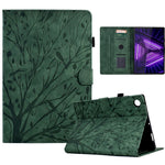 Shockproof Leather Cover for Lenovo Tab M10 Plus TB-X606F Tree Imprinted Tablet Case with Card Slot