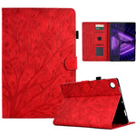 Shockproof Leather Cover for Lenovo Tab M10 Plus TB-X606F Tree Imprinted Tablet Case with Card Slot