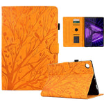 Shockproof Leather Cover for Lenovo Tab M10 Plus TB-X606F Tree Imprinted Tablet Case with Card Slot