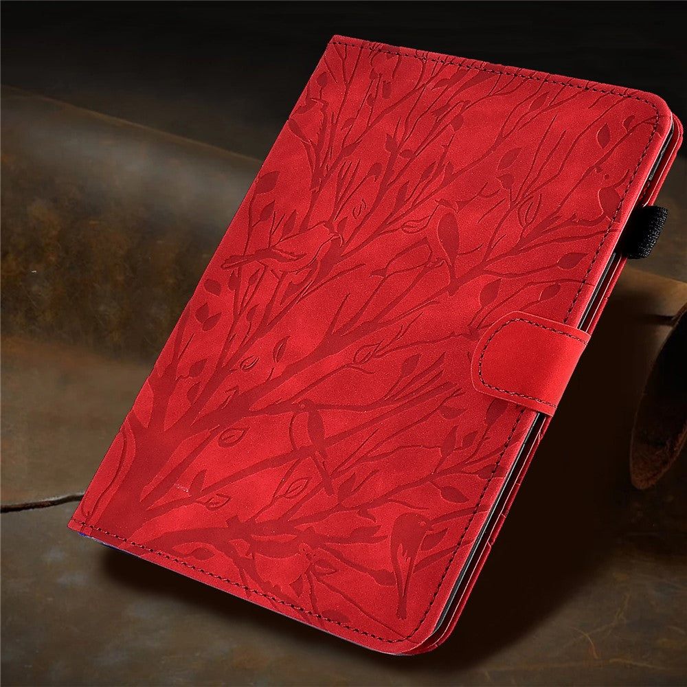 For Lenovo Tab M10 (Gen 3) Imprinted Tree Tablet Case PU Leather Card Holder Stand Cover