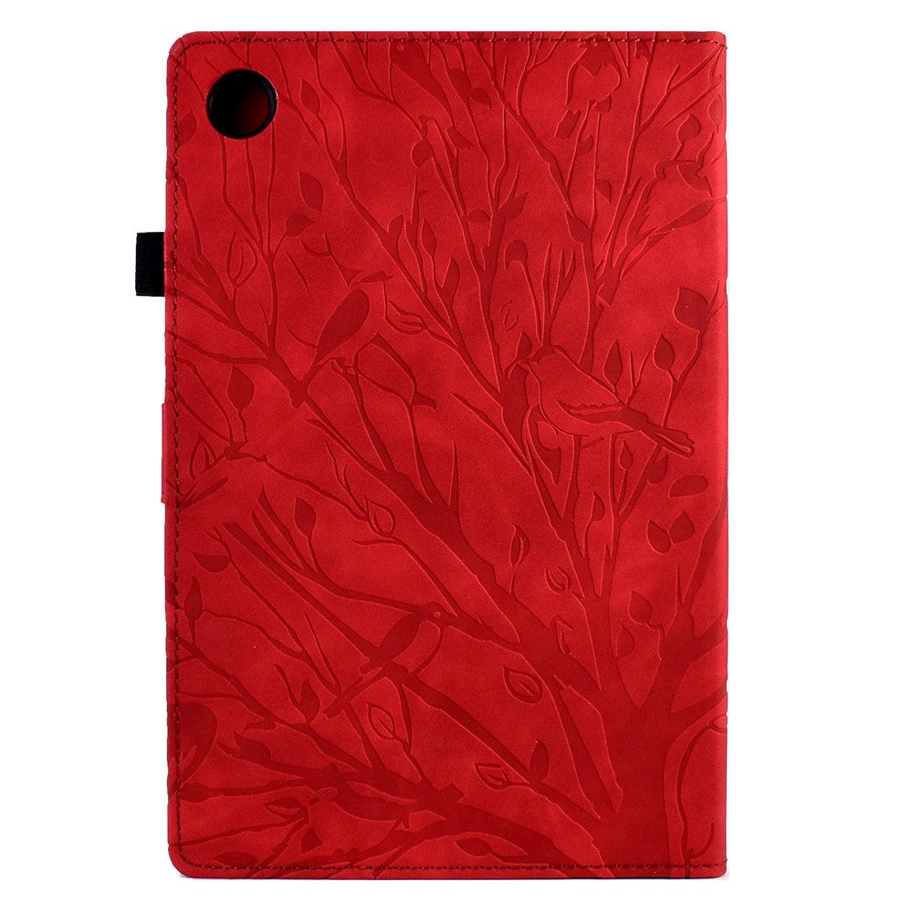 For Lenovo Tab M10 (Gen 3) Imprinted Tree Tablet Case PU Leather Card Holder Stand Cover