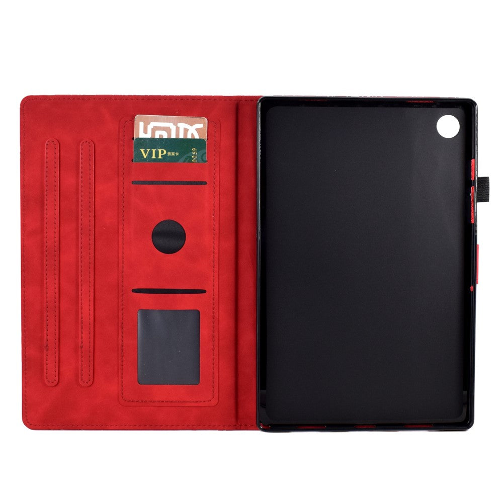 For Lenovo Tab M10 (Gen 3) Imprinted Tree Tablet Case PU Leather Card Holder Stand Cover