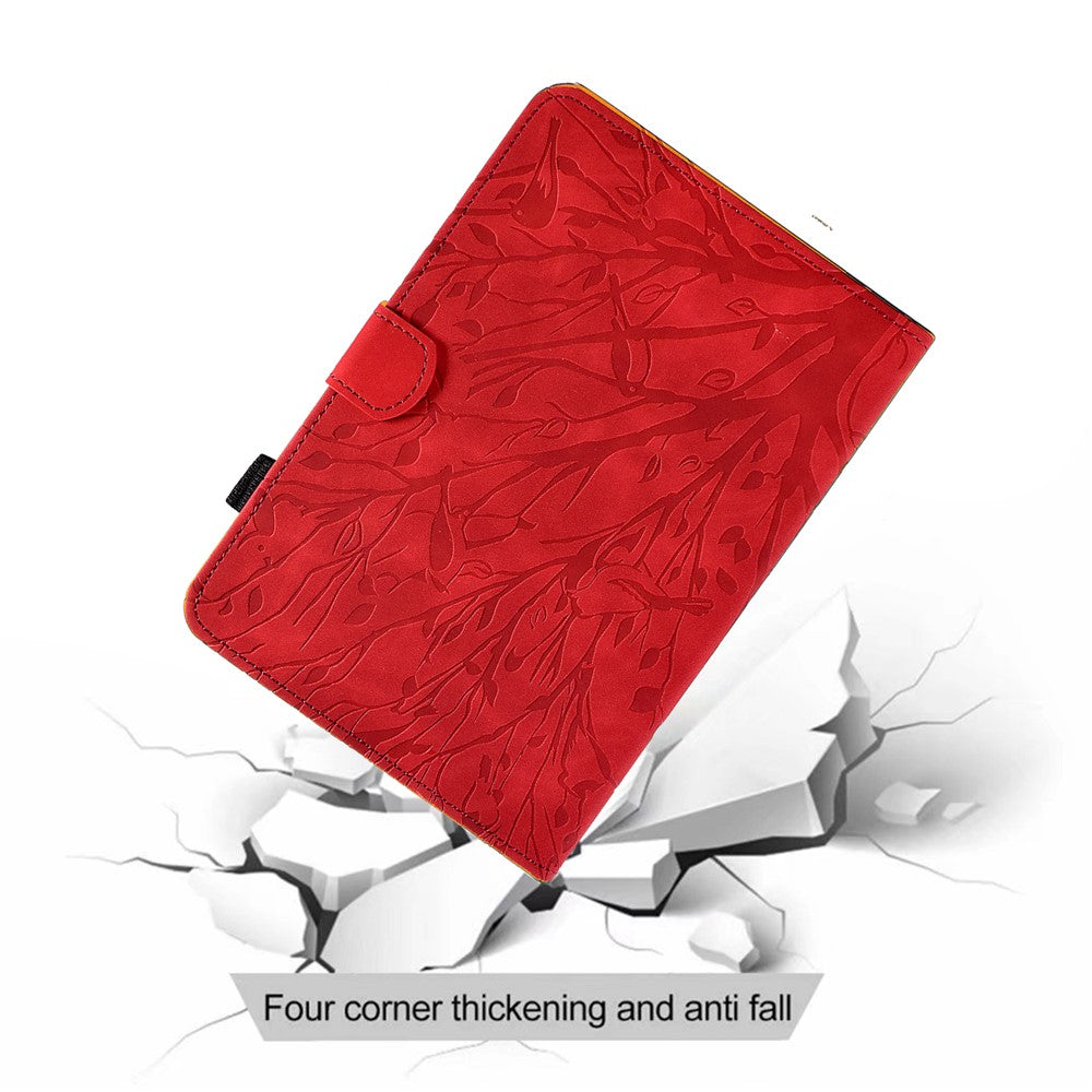 For Lenovo Tab M10 (Gen 3) Imprinted Tree Tablet Case PU Leather Card Holder Stand Cover