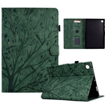 For Lenovo Tab M10 (Gen 3) Imprinted Tree Tablet Case PU Leather Card Holder Stand Cover