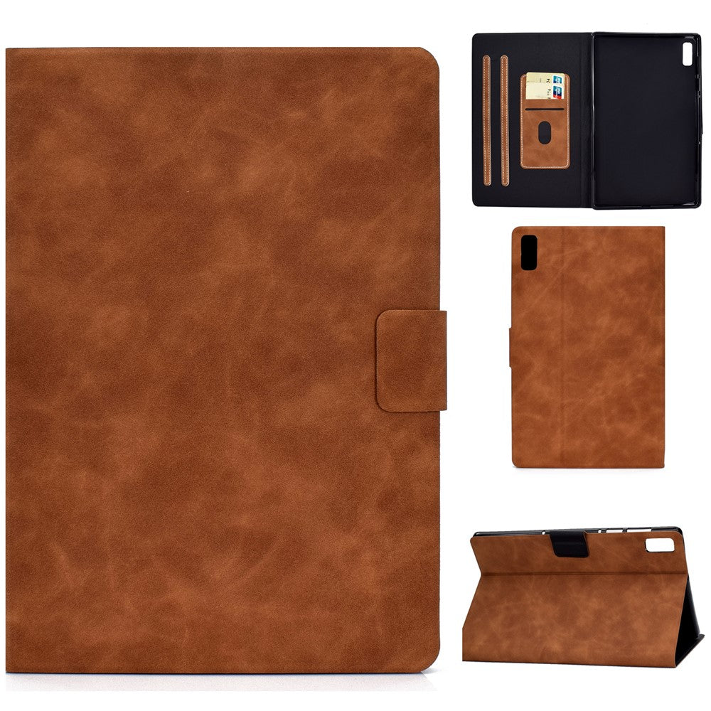 For Lenovo Tab M9 TB-310FU PU Leather Tablet Case A7 Cowhide Texture Protective Cover with Card Holder