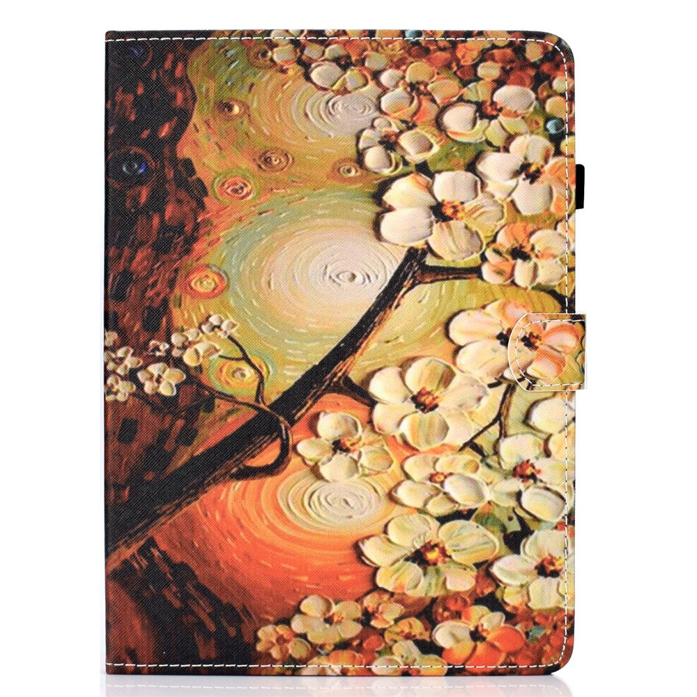For Lenovo Tab M9 TB-310FU A1 Pattern Printing Folio Cover PU Leather Stand Card Slot Tablet Case