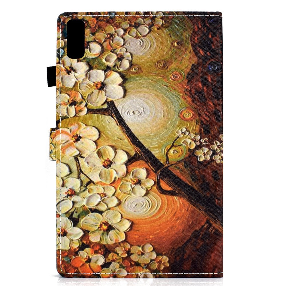 For Lenovo Tab M9 TB-310FU A1 Pattern Printing Folio Cover PU Leather Stand Card Slot Tablet Case