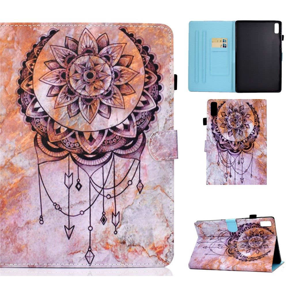 For Lenovo Tab M9 TB-310FU A1 Pattern Printing Folio Cover PU Leather Stand Card Slot Tablet Case