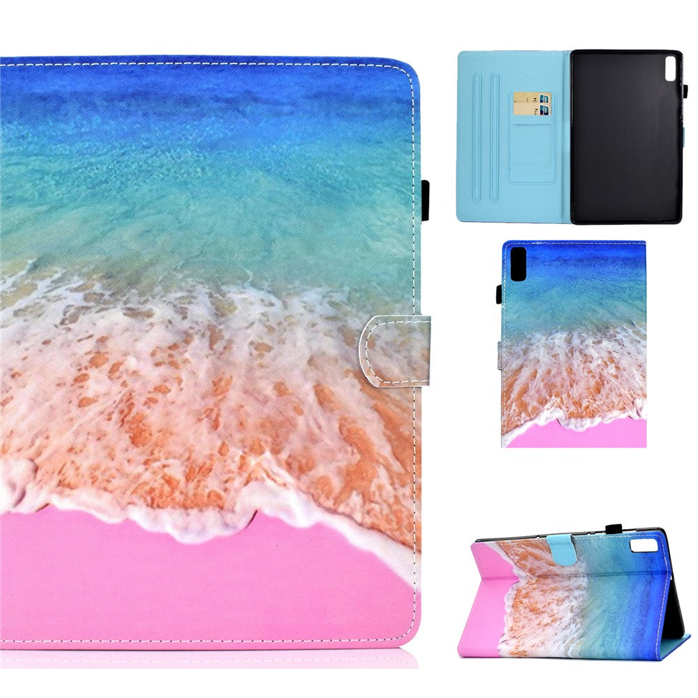 For Lenovo Tab M9 TB-310FU A1 Pattern Printing Folio Cover PU Leather Stand Card Slot Tablet Case
