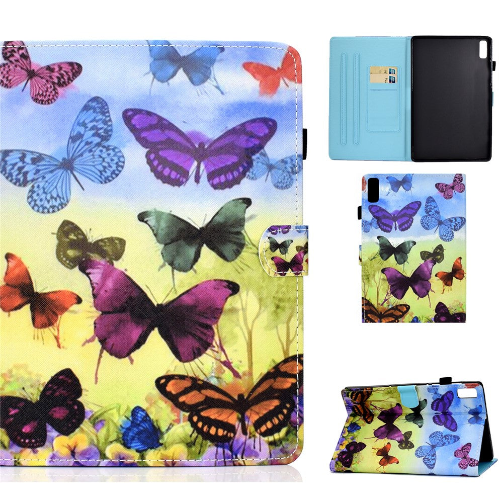 For Lenovo Tab M9 TB-310FU A1 Pattern Printing Folio Cover PU Leather Stand Card Slot Tablet Case