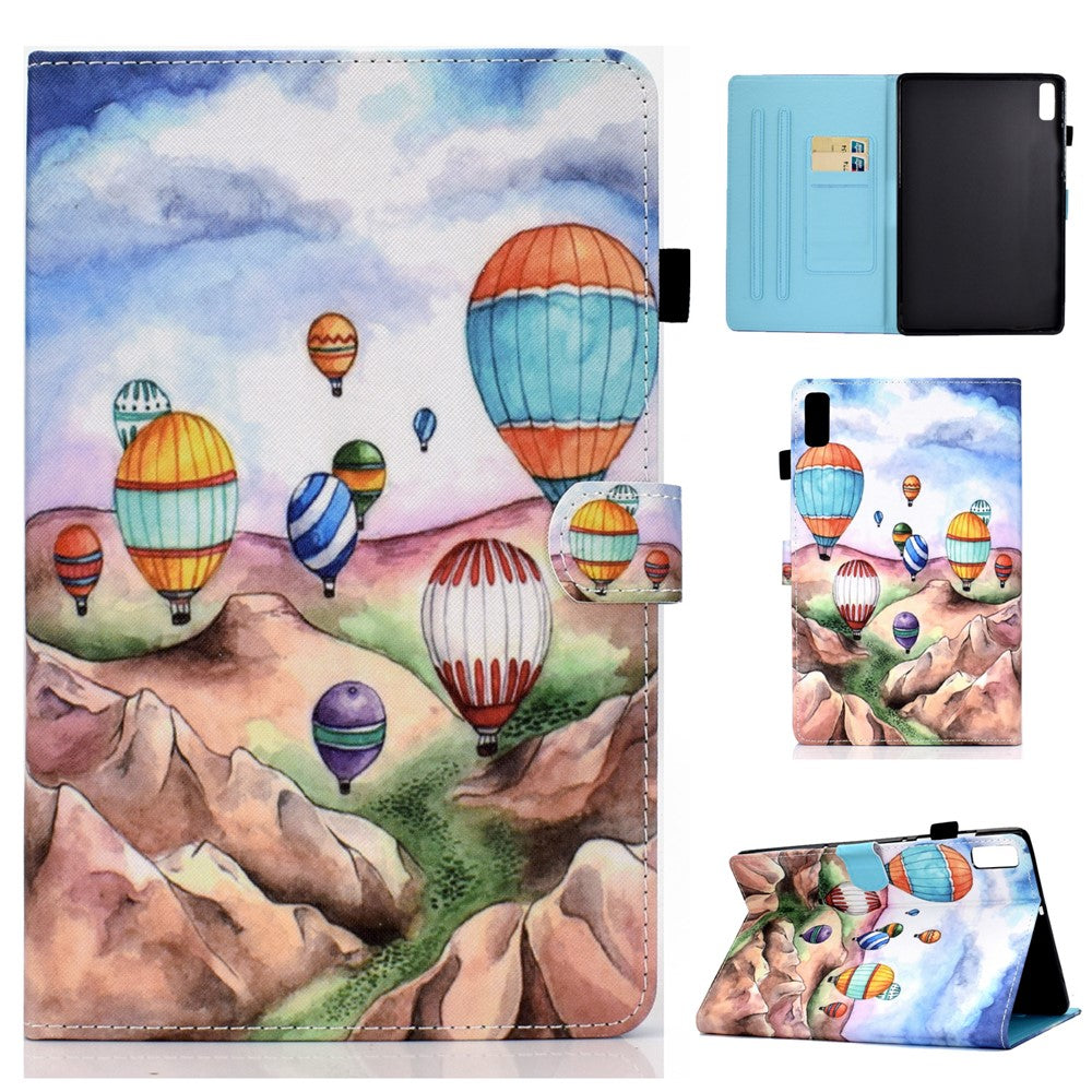 For Lenovo Tab M9 TB-310FU A1 Pattern Printing Folio Cover PU Leather Stand Card Slot Tablet Case