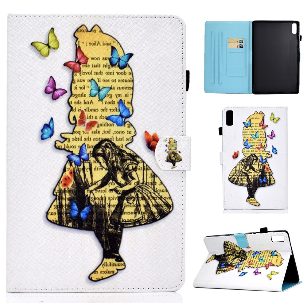 For Lenovo Tab M9 TB-310FU A1 Pattern Printing Folio Cover PU Leather Stand Card Slot Tablet Case