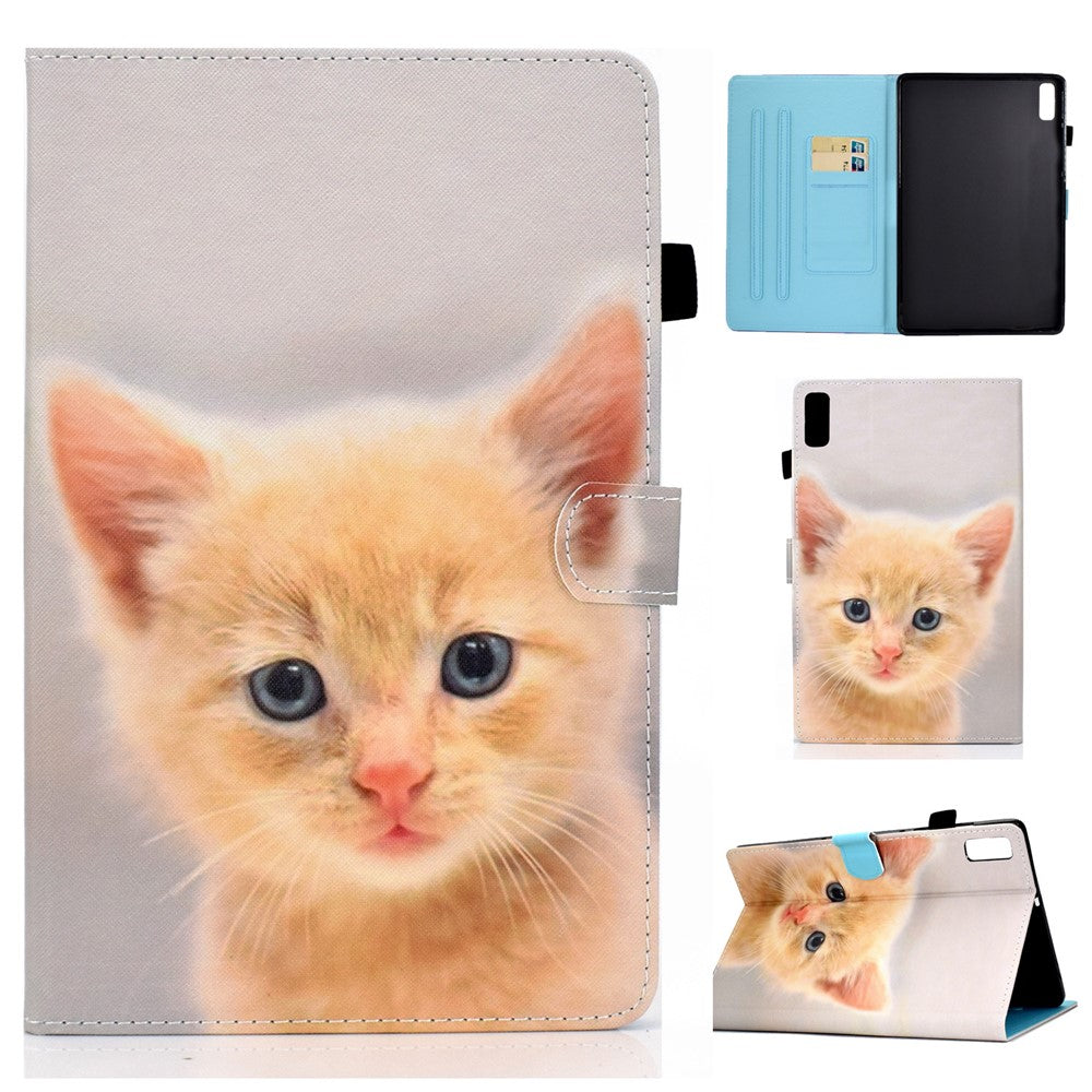 For Lenovo Tab M9 TB-310FU A1 Pattern Printing Folio Cover PU Leather Stand Card Slot Tablet Case