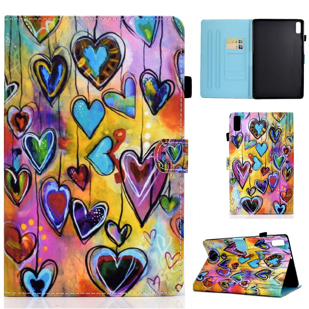 For Lenovo Tab M9 TB-310FU A1 Pattern Printing Folio Cover PU Leather Stand Card Slot Tablet Case