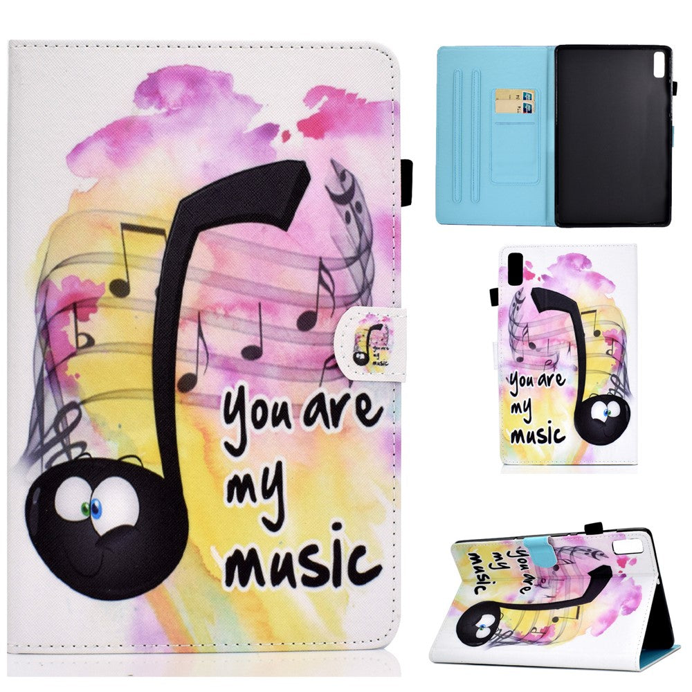For Lenovo Tab M9 TB-310FU A1 Pattern Printing Folio Cover PU Leather Stand Card Slot Tablet Case