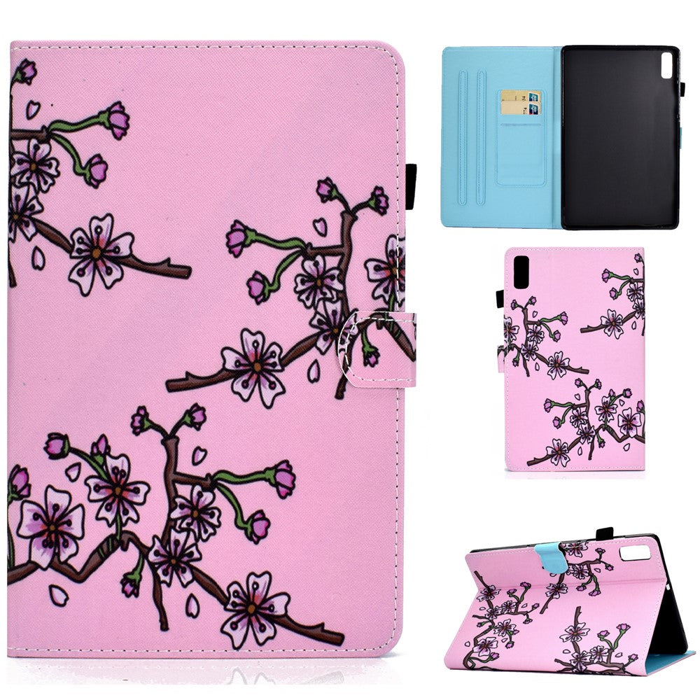 For Lenovo Tab M9 TB-310FU A1 Pattern Printing Folio Cover PU Leather Stand Card Slot Tablet Case